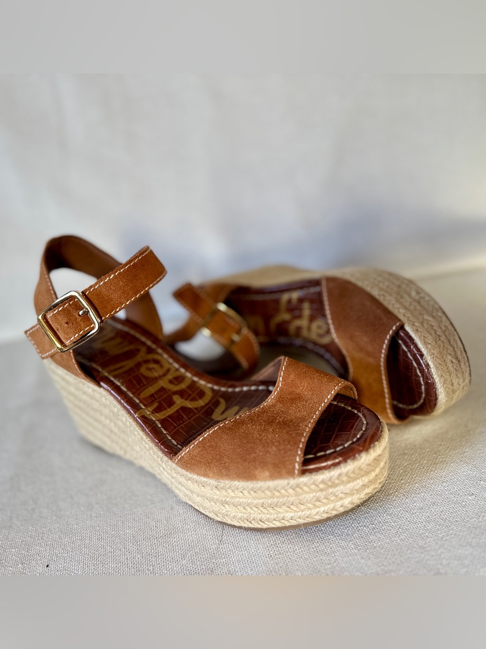 SAM EDELMAN Dimitree Retro Suede Platform Wedge Sandal | Women’s 9